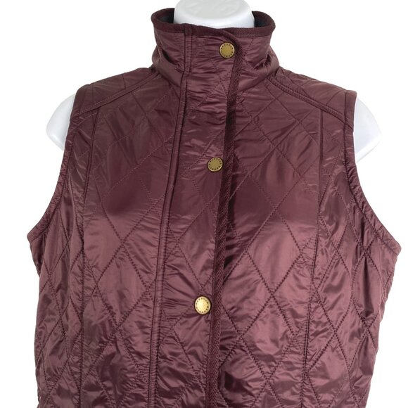 Barbour Quilted Vest in Burgundy - Picture 3 of 11